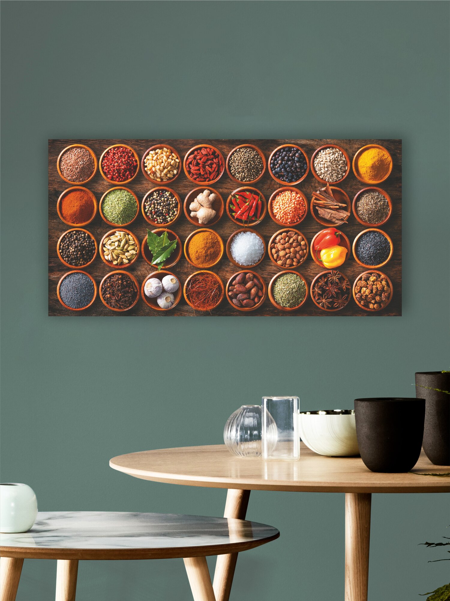 Картина для интерьера на стену натюрморт. Специи  фото натюрморт 30х60см холст на подрамнике