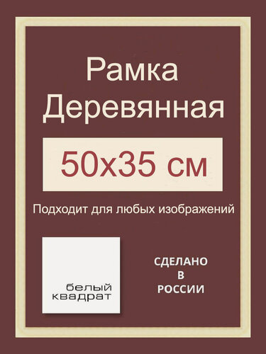 Изображение товара Багетная рама 50х35 см из Дерева, с орг. стеклом и задником, а также подвесной фурнитурой - Профиль: 24 мм