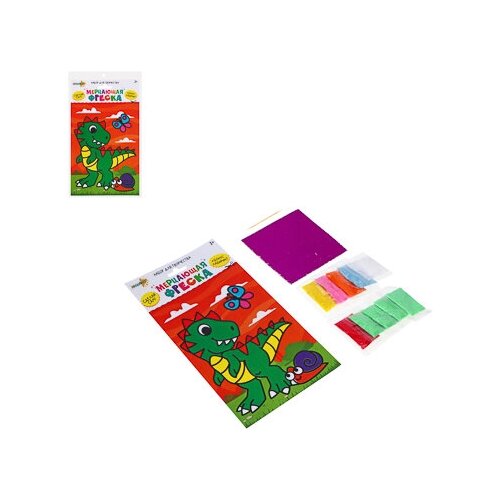 Хоббихит набор для творчества мерцающая фреска песок бумага фольга 20х15см 8 диз 1006₽