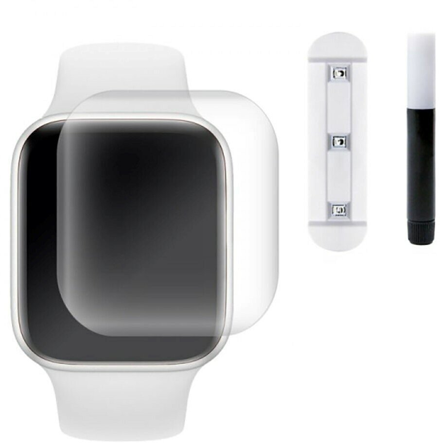 Защитное стекло Nano с ультрафиолетовым клеем для Apple Watch 44mm прозрачное