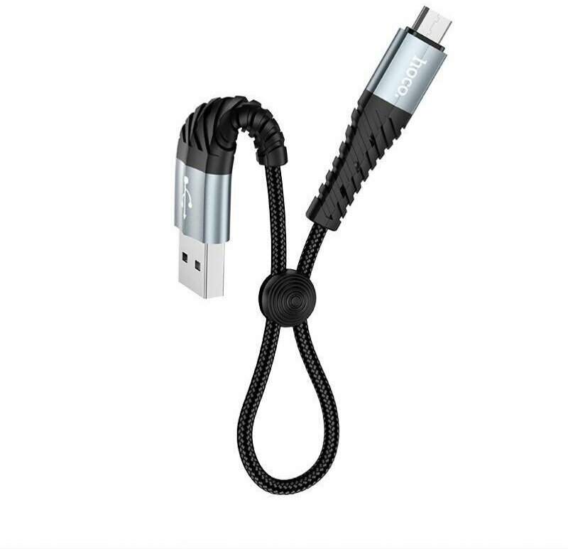 Кабель USB MicroUSB Hoco X38 (0,25 метра) <черный>