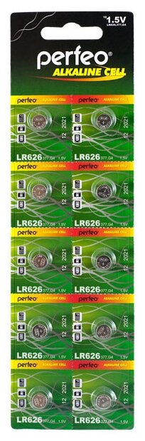 Батарейки Perfeo LR626/10BL Alkaline Cell 377A AG4