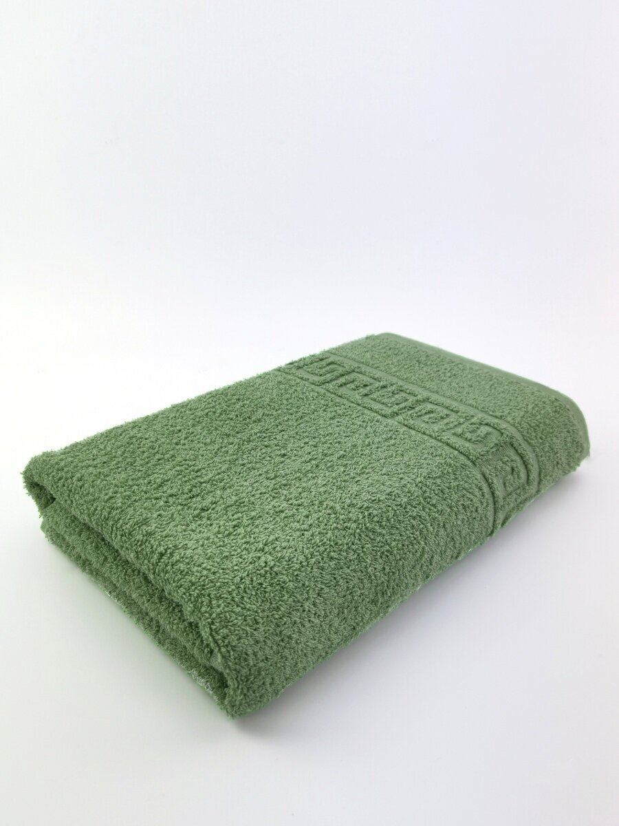 Махровое банное полотенце для тела (70х140, оливковый) - фотография № 6