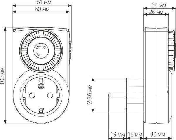 Розетка-таймер Elektrostandard TMH-M-3