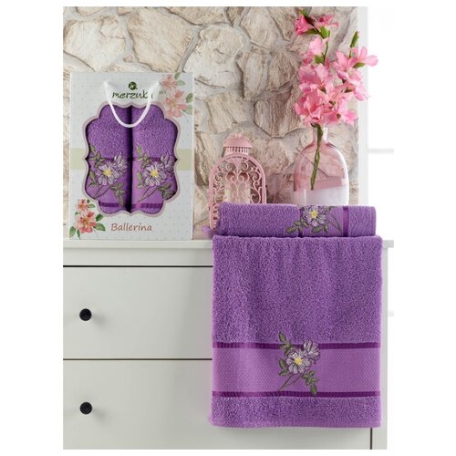 фото Oran merzuka полотенце davide цвет: фиолетовый br19151 (50х90 см,70х140 см)