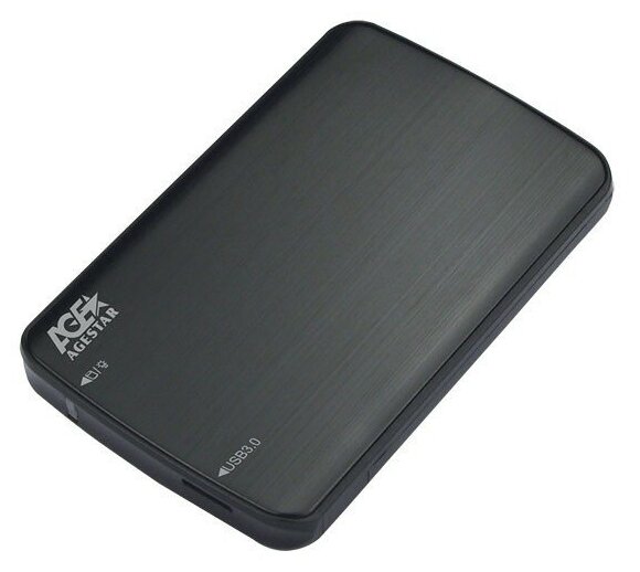 Внешний корпус для HDDSSD AgeStar 3UB2A12 SATA USB3.0 пластикалюминий черный 2.5"