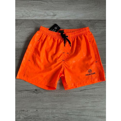 Шорты для плавания боксеры PHILIPP PLEIN средняя посадка карманы подкладка УФ-защита быстросохнущие устойчивые к хлору размер L черный 3499₽