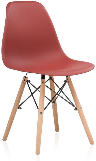 Пластиковый стул KAPIOVI IBIZA, бордовый, ножки бук