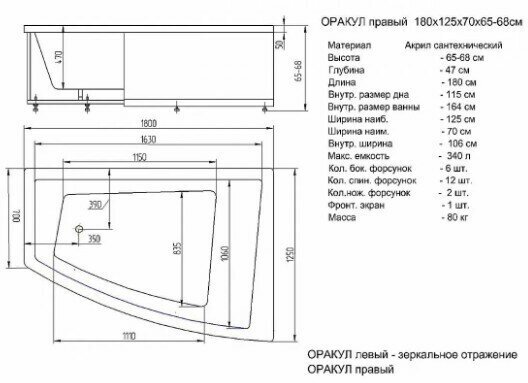 Акриловая ванна Aquatek - фото №4