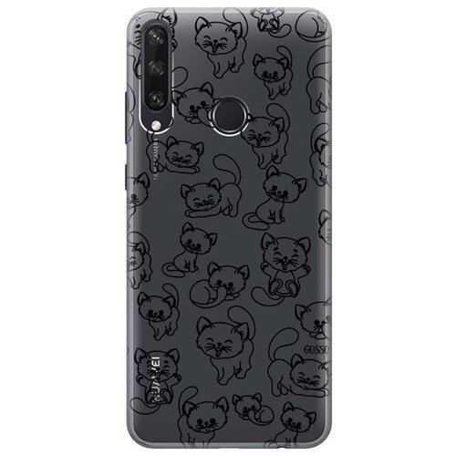 Ультратонкий силиконовый чехол-накладка ClearView 3D для Huawei Y6p с принтом Cute Kitties ультратонкий силиконовый чехол накладка clearview для honor 10x lite с 3d принтом cute kitties