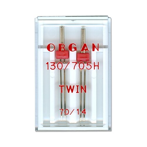 фото Набор игл для бытовых швейных машин "organ needles", двойных, №70/1.4, 2 штуки, арт. 130/705h