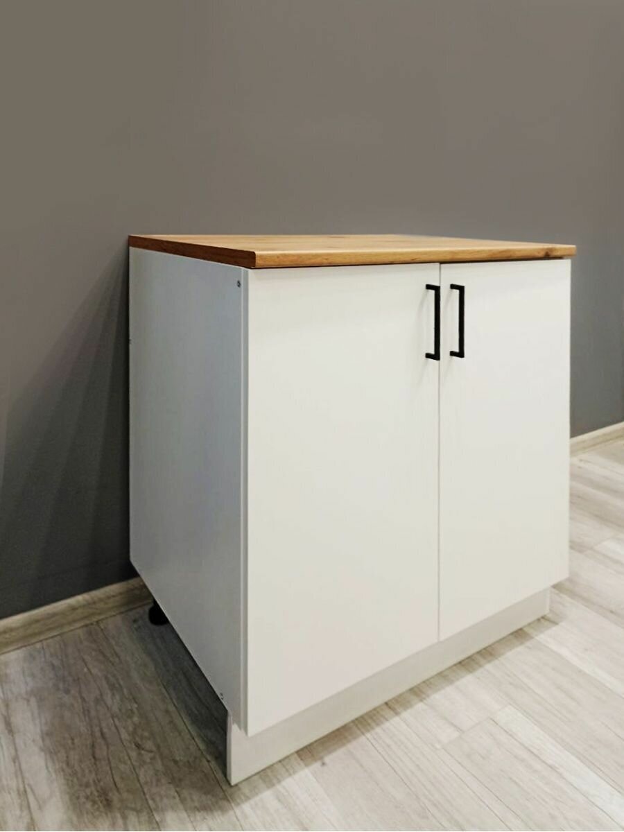 Шкаф кухонный напольный с полкой белый ш.80см - фотография № 8