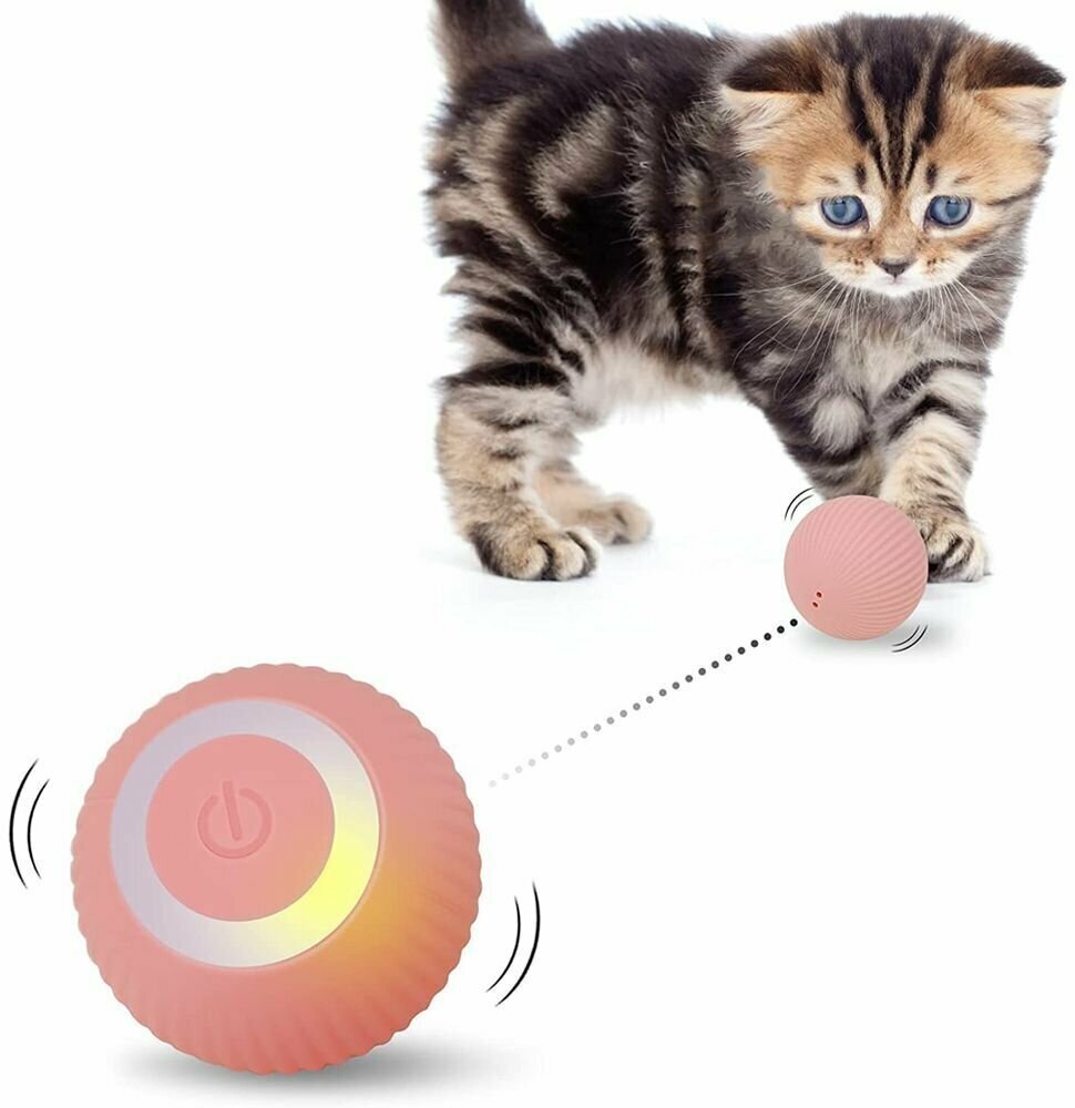 Игрушка для кошек дразнилка, умный мячик для кошки, автоматический интерактивный мячик для кошек. Без коробки! Упаковано в пакет.