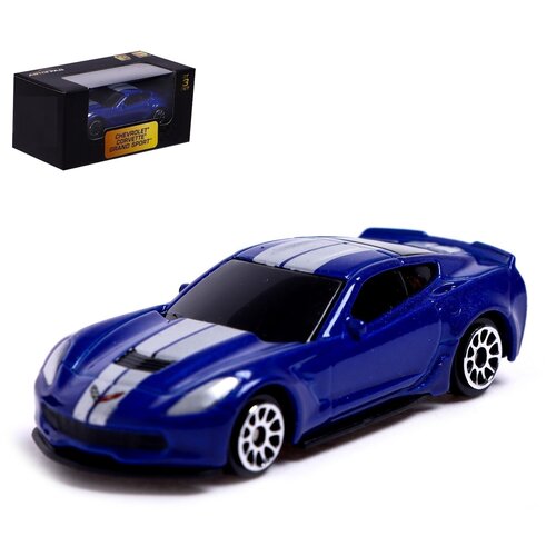 Машина металлическая CHEVROLET CORVETTE GRAND SPORT, 1:64, цвет синий машина металлическая chevrolet corvette grand sport 1 64 цвет синий