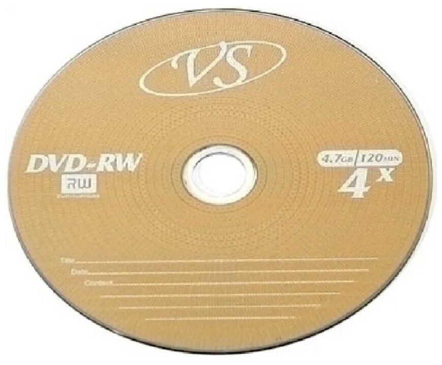 Диск DVD-RW VS 4.7Gb 120min, 4 шт, конверт