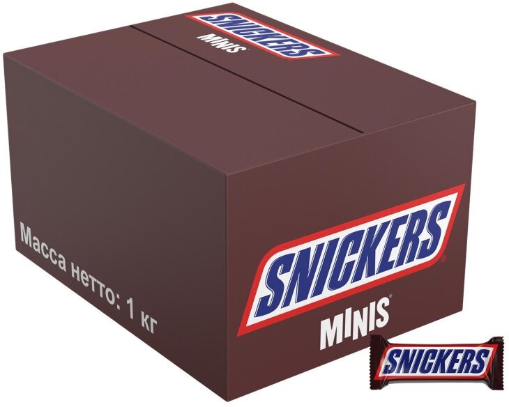 Шоколадный батончик Snickers миниc, 1кг