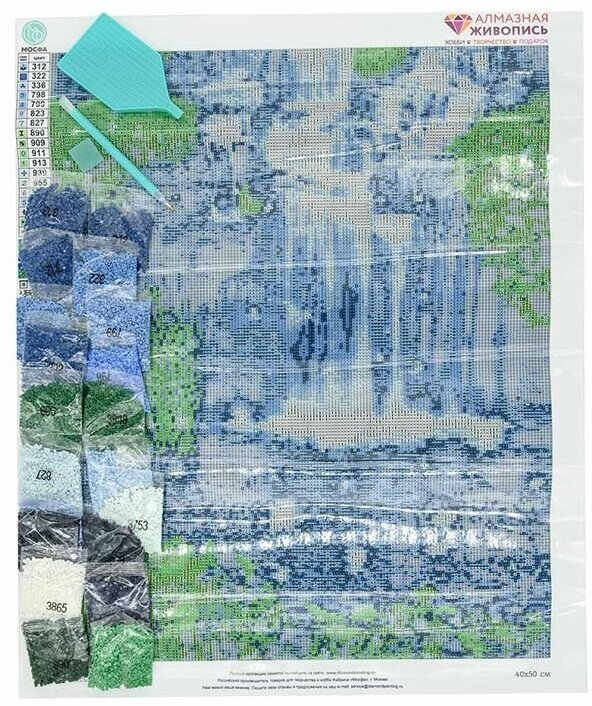 Искрящийся водопад (АЖ-1496)- картина стразами Алмазная живопись - фото №11