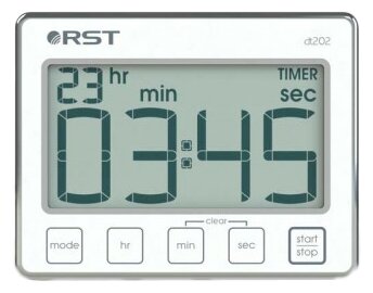 Цифровой таймер-секундомер RST dt 202, белый, хром