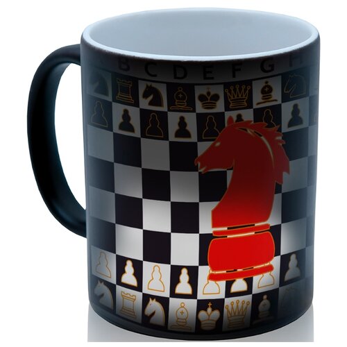 фото Кружка хамелеон к 23 февраля, подарок шахматисту ход конём, оригинальный подарок drabs