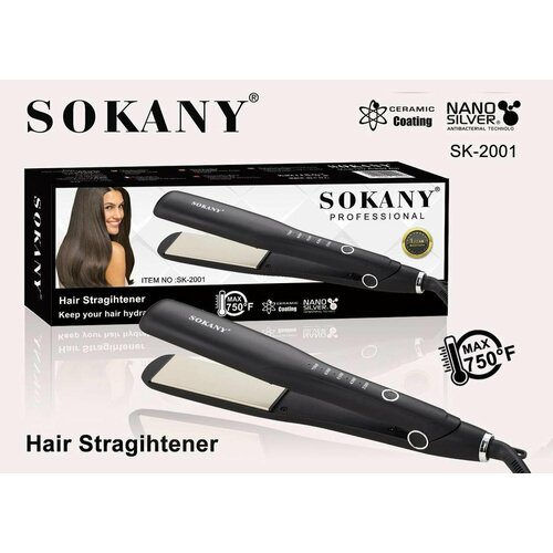 Выпрямитель для волос Sokany SK-2001 стайлер индикатор температуры 60 Вт черный 116000₽