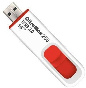 OltraMax Флешка OltraMax 250, 16 Гб, USB2.0, чт до 15 Мб/с, зап до 8 Мб/с, красная