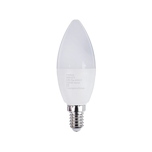 Лампа светодиодная FORZA 935-074, E14, C37, 7 Вт, 4000 К