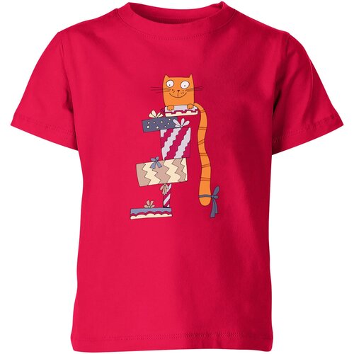 Футболка Us Basic, размер 4, розовый мужская футболка рыжий котик с подарками 2xl черный