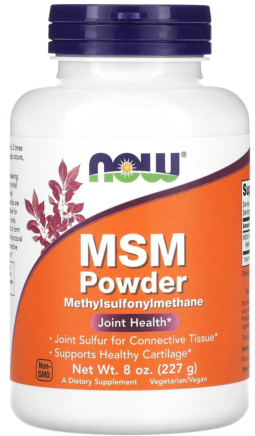 Метилсульфонилметан МСМ порошок Now Foods MSM Powder, 227 г