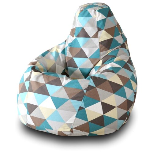 фото Пазитифчик кресло-груша ромб 05 белый/голубой/коричневый жаккард