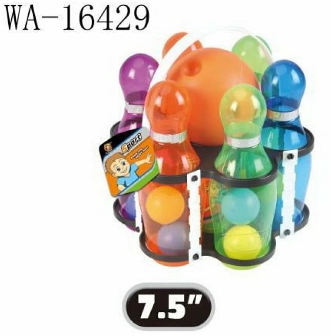 Игровой набор Junfa Боулинг с шаром и 6 прозрачными кеглями в держателе WA-16429