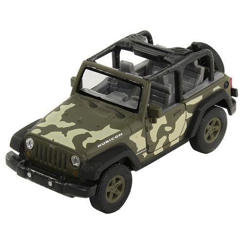 Внедорожник Welly Jeep Wrangler Rubicon (42371C-CM) 1:34, хаки металлическая машинка 1 34 1 39 jeep wrangler 2007г черный 42371h d welly