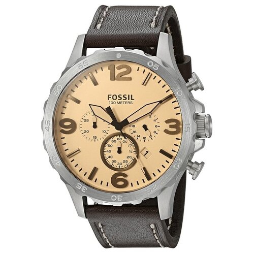 Наручные часы FOSSIL, коричневый, бежевый наручные часы fossil fs4735 коричневый бежевый