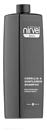 Nirvel шампунь Basic Color protection Camellia & Sunflower дпя окрашенных волос с экстрактом Камелии и Подсолнечника, 1000 мл