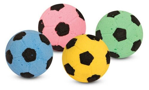 Triol игрушка для кошек "Мяч футбольный", d 40 мм, пакет 25 шт - фотография № 3