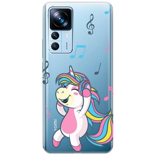 Силиконовый чехол с принтом Musical Unicorn для Xiaomi 12T / 12T Pro / Сяоми 12Т / 12Т Про силиконовый чехол на xiaomi 12t 12t pro сяоми 12т 12т про с принтом заснеженный лес и горы