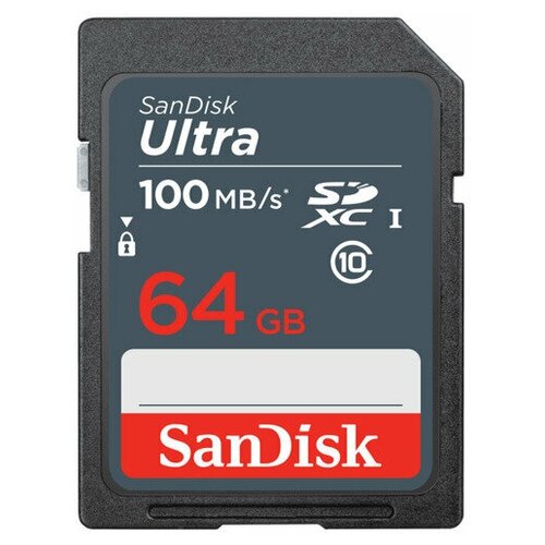 Карта памяти 64Gb SanDisk Ultra SDXC Class 10 (SDSDUNR-064G-GN3IN) карта памяти 512gb sandisk micro secure digital xc class 10 ultra uhs i a1 sdsquac 512g gn6mn