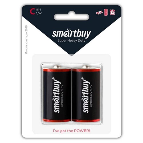 Батарейки солевые C SmartBuy 2шт. в блистере SBBZ-C02B