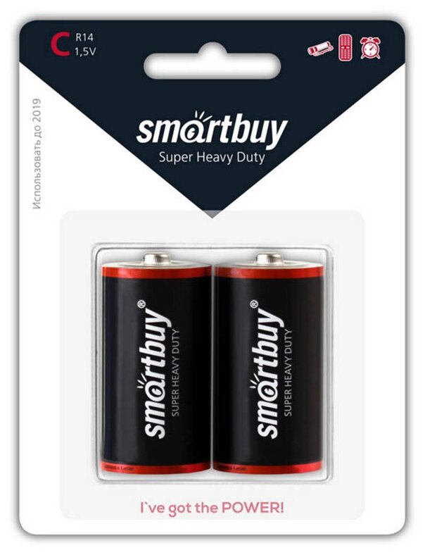 Батарейки солевые C SmartBuy 2шт. в блистере SBBZ-C02B