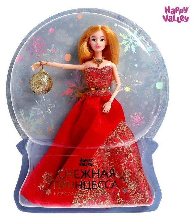 Happy Valley Кукла-модель шарнирная «Снежная принцесса Ксения», с аксессуаром, красное платье