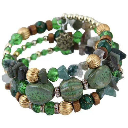 фото Браслет женский с зелеными камнями / браслет на руку / браслет из натуральных камней elvidofleria