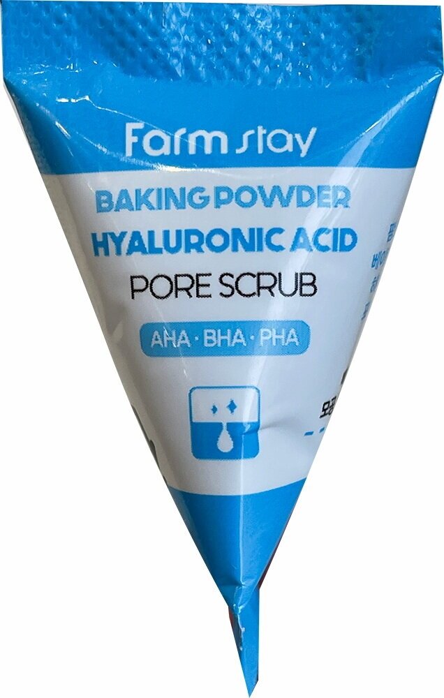 Скраб для очищения пор FarmStay Baking Powder Hyaluronic Acid в пирамидках 25шт*7г - фото №4