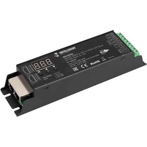 Arlight INTELLIGENT ARLIGHT Декодер SMART-DMX512-305-63-RDM-SUF Black (12-48V, 5x4A, RJ-45) (IARL, IP20 Металл, 5 лет)