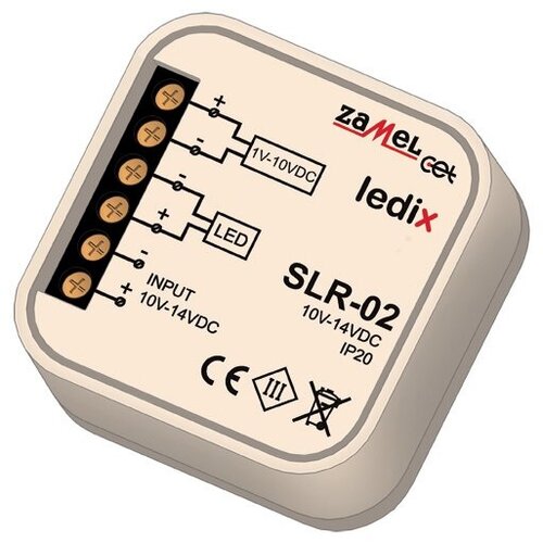 Zamel Контроллер LED для одноцветных светильников 1-10V (диммируемый), в монт. коробку SLR-02 (7 шт.) zamel контроллер led для одноцветных светильников 1 10v диммируемый в монт коробку