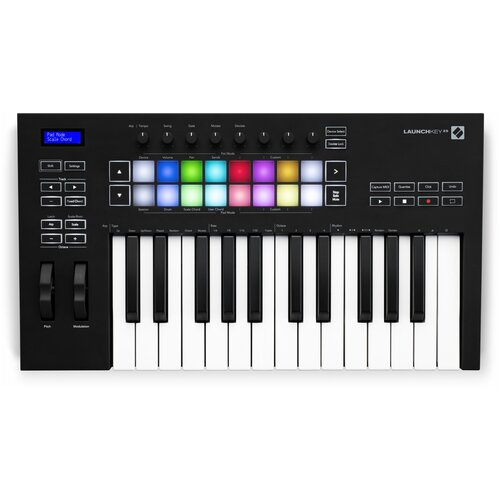 novation launchpad x контроллер для ableton live 64 полноцветных пэда Компактная MIDI клавиатура NOVATION LAUNCHKEY 25 MK3