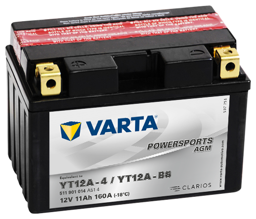 Мото аккумулятор VARTA Powersports AGM (511 901 014)