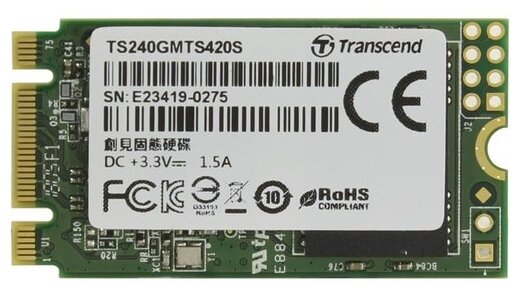 Твердотельный накопитель Transcend 240ГБ, M.2 2242, SATA III TS240GMTS420S