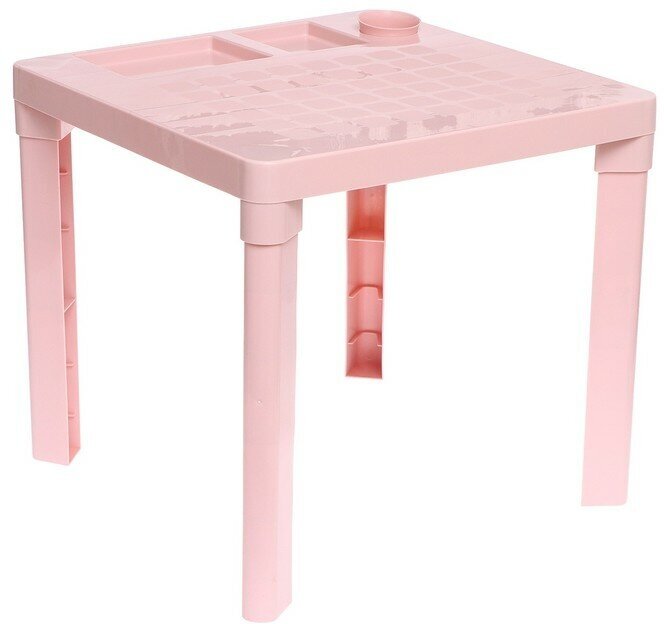 Альтернатива Детский стол с подстаканником, цвет розовый