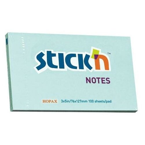 Блок Stick`n, самоклеящийся, 76x127 мм, цвет: голубой