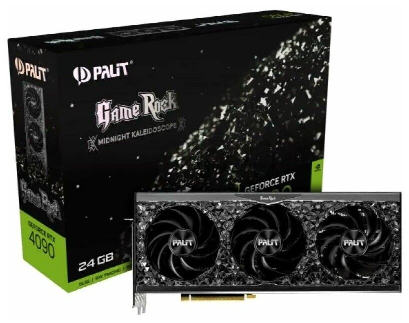 Видеокарта Palit RTX4090 GAMEROCK OMNIBLACK 24GB GDDR6X 384bit 3-DP HDMI (NED4090019SB-1020Q)