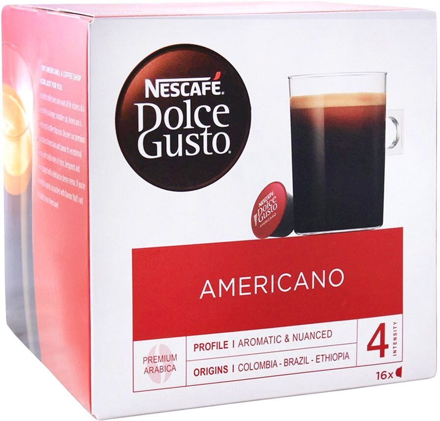 Кофе в капсулах Nescafe Dolce Gusto Americano инт. 4, 16 капсул х 1 уп